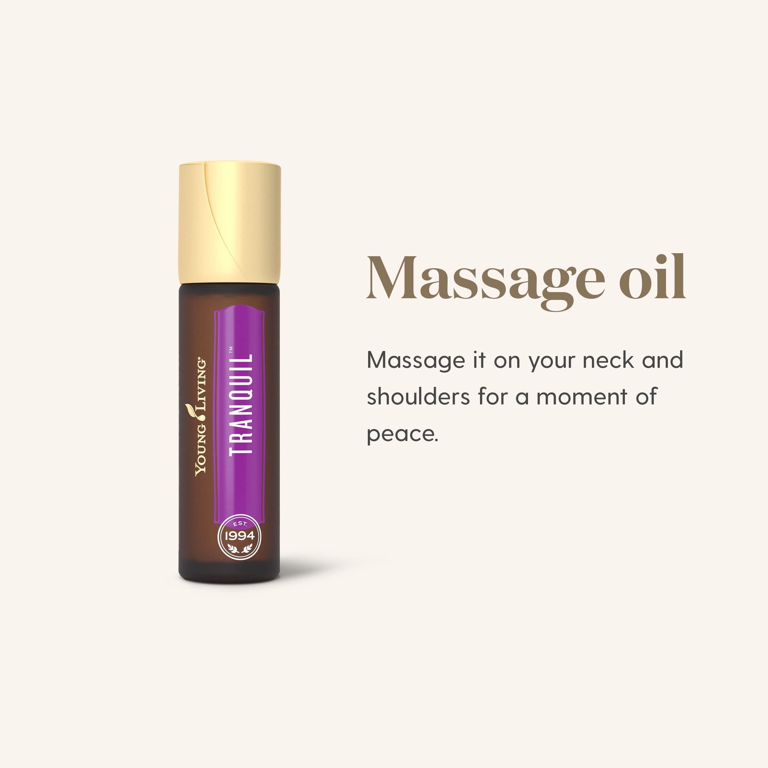 Young Living Tranquil Roll-On packaging box showcasing easy-to-use serenity.