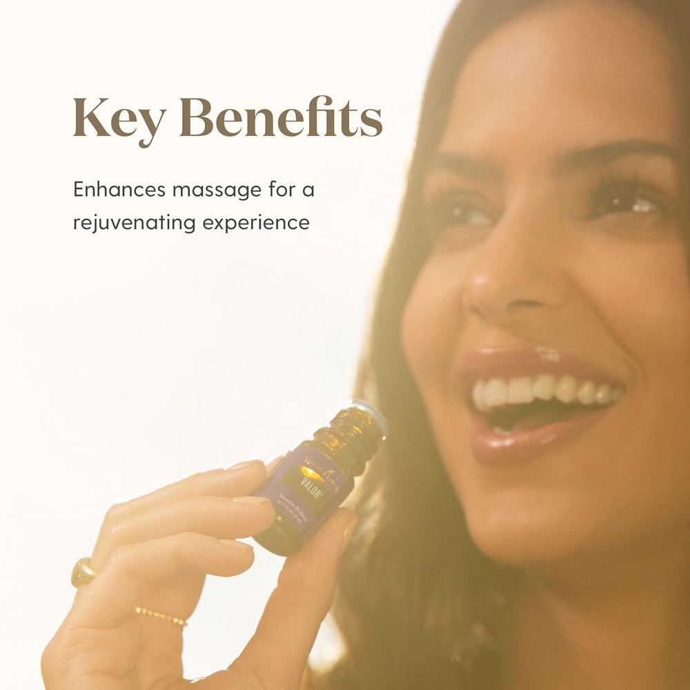 Young Living Valor blue tansy tone offers calm clarity in tense moments.