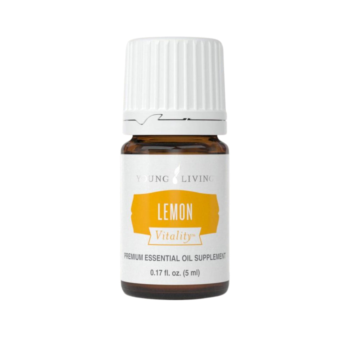 Young Living Vitality Lemon bottle front view emphasizes pure citrus flavor for cooking.