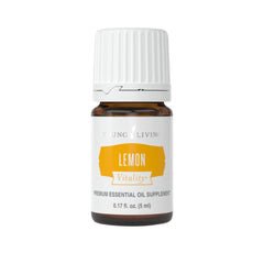 Young Living Vitality Lemon bottle front view emphasizes pure citrus flavor for cooking.