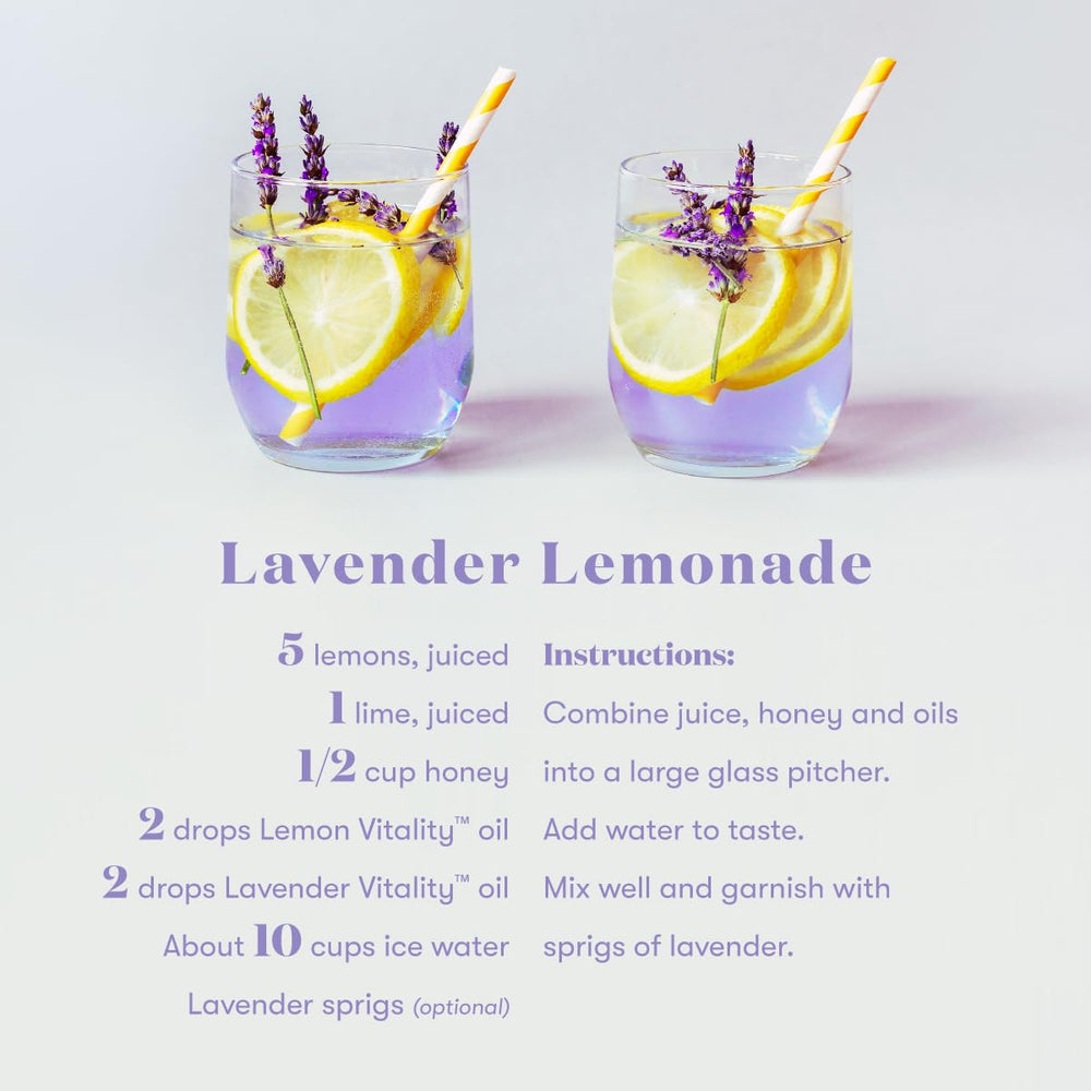 Young Living Vitality Lemon in water glass for citrus-infused beverage.