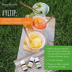 Close-up of Young Living Vitality Orange Oil bottle highlighting cold-pressed citrus quality.