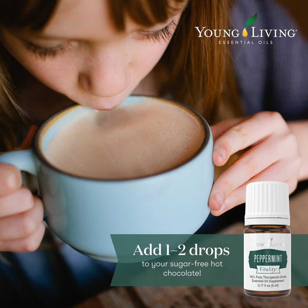 Young Living Vitality Peppermint in a kitchen setup ready for baking
