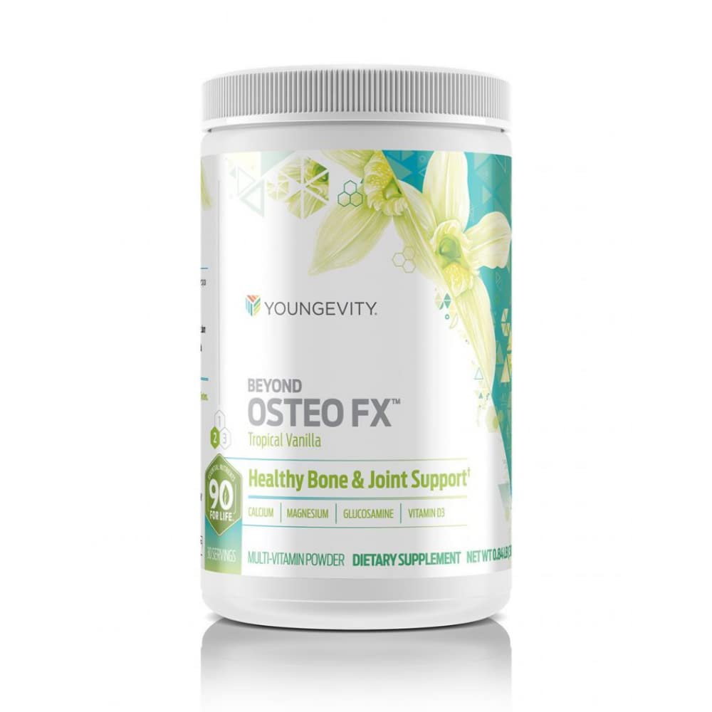 Youngevity Beyond Osteo FX tropical vanilla canister showing calcium-rich daily bone support