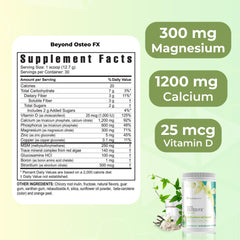 Nutrition panel for Youngevity Beyond Osteo FX with minerals and D3