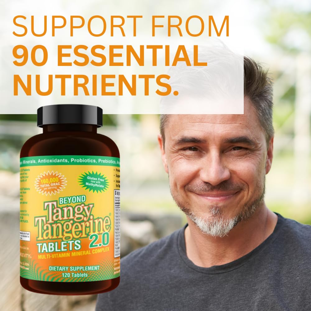 Ingredient panel of Youngevity Beyond Tangy Tangerine 2.0 showing natural components