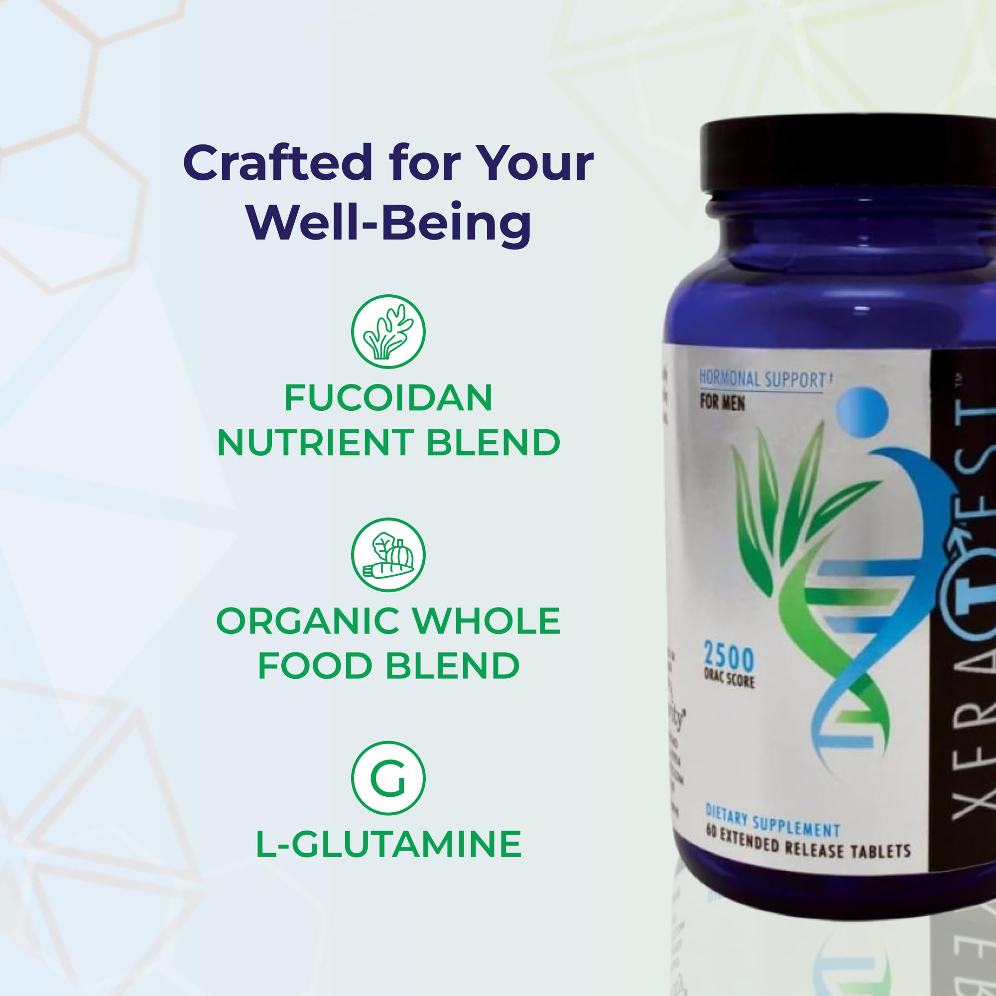 Youngevity XeraTest ingredients reveal ginseng, fenugreek, tribulus, and fucoidan for holistic nutrition.