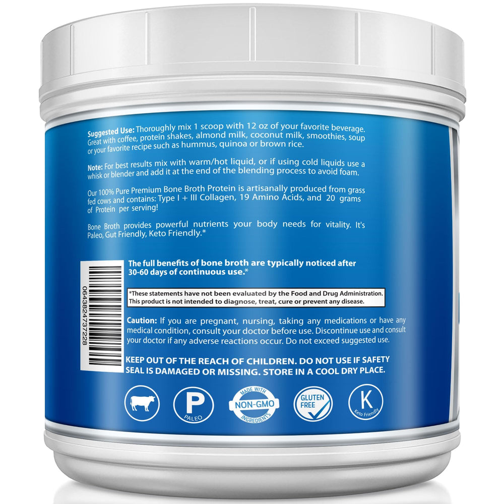 younglo research bone broth powder mixed into coffee for a savory boost