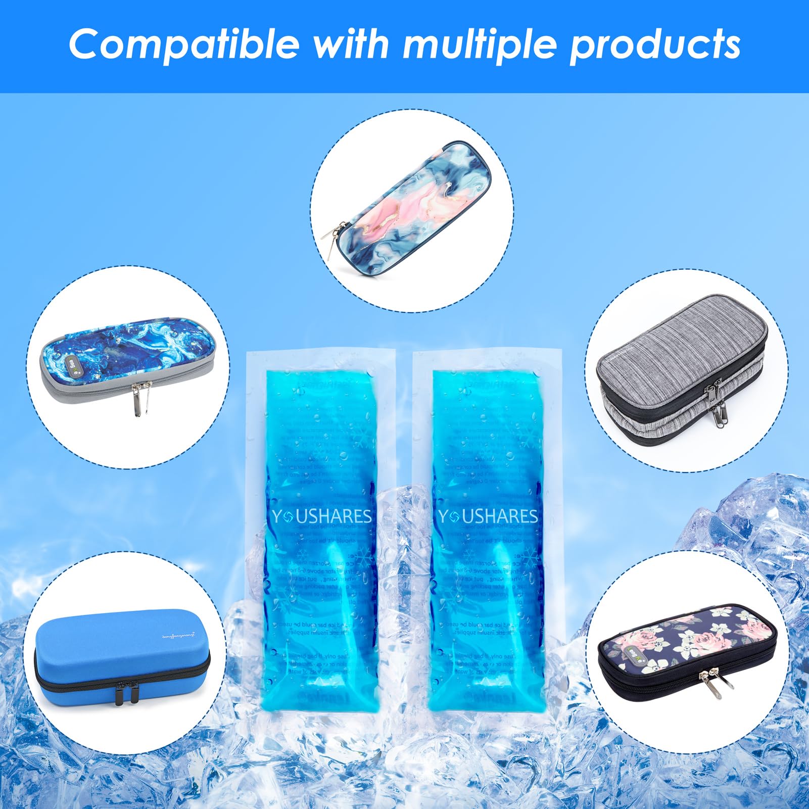 Compact YOUSHARES ice pack size for portable bags