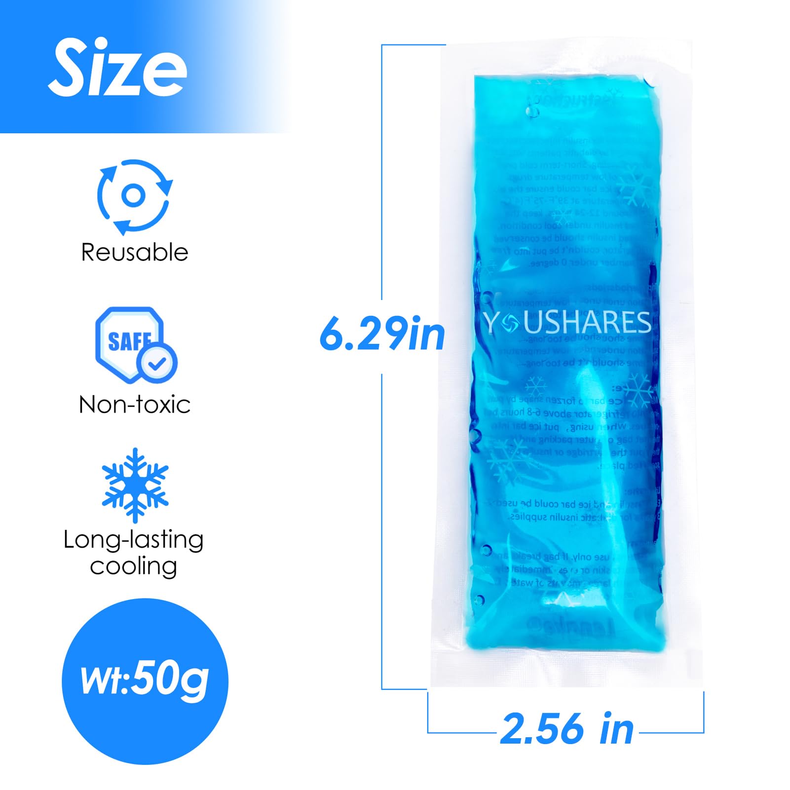 YOUSHARES ice pack fits insulin cooler bags for reliable temperature control