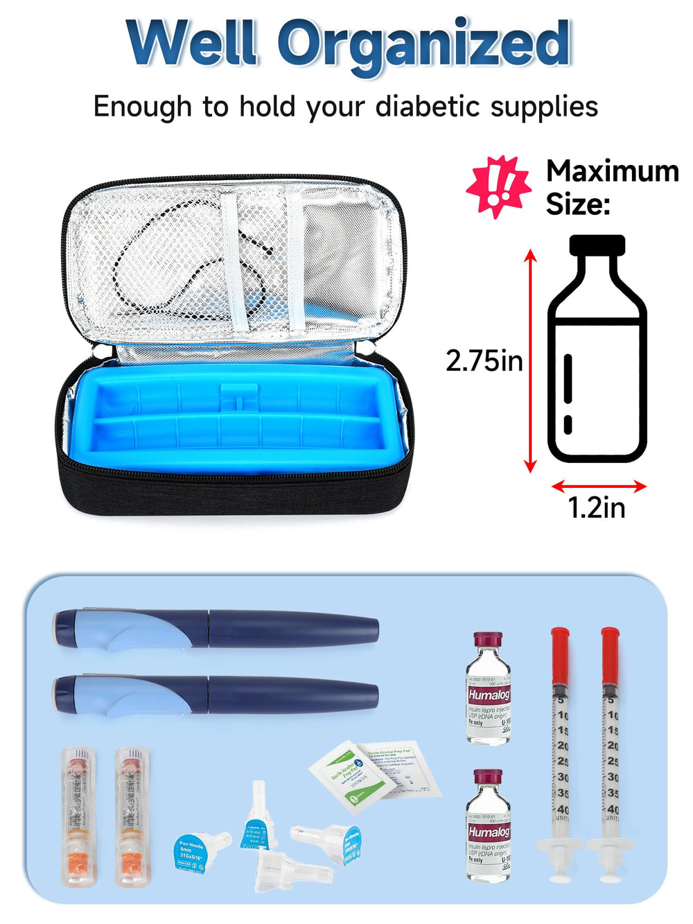 Inside view of YOUSHARES with pen and vials organization