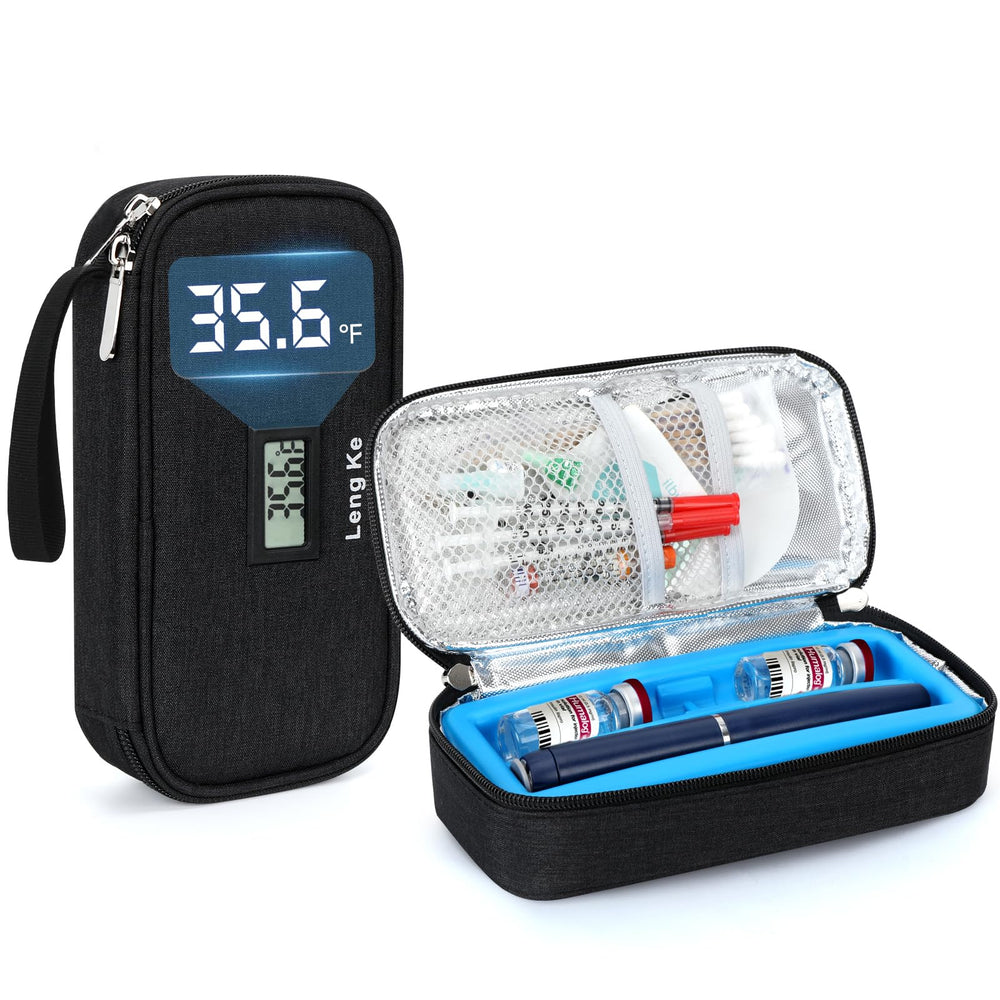 YOUSHARES insulin case with protective ice brick keeps pens and vials safe while traveling