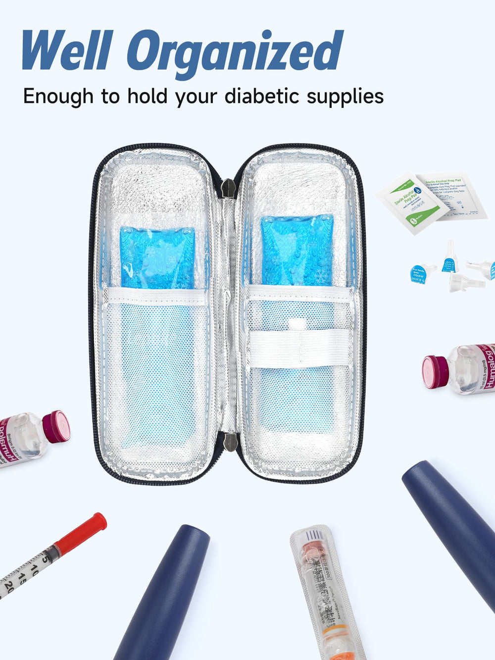 YOUSHARES insulin cooler case durable materials, three-layer construction protects contents