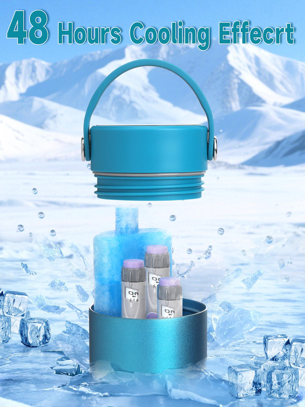 YOUSHARES insulin cooler case interior reveals wide-mouth access and organized compartments.