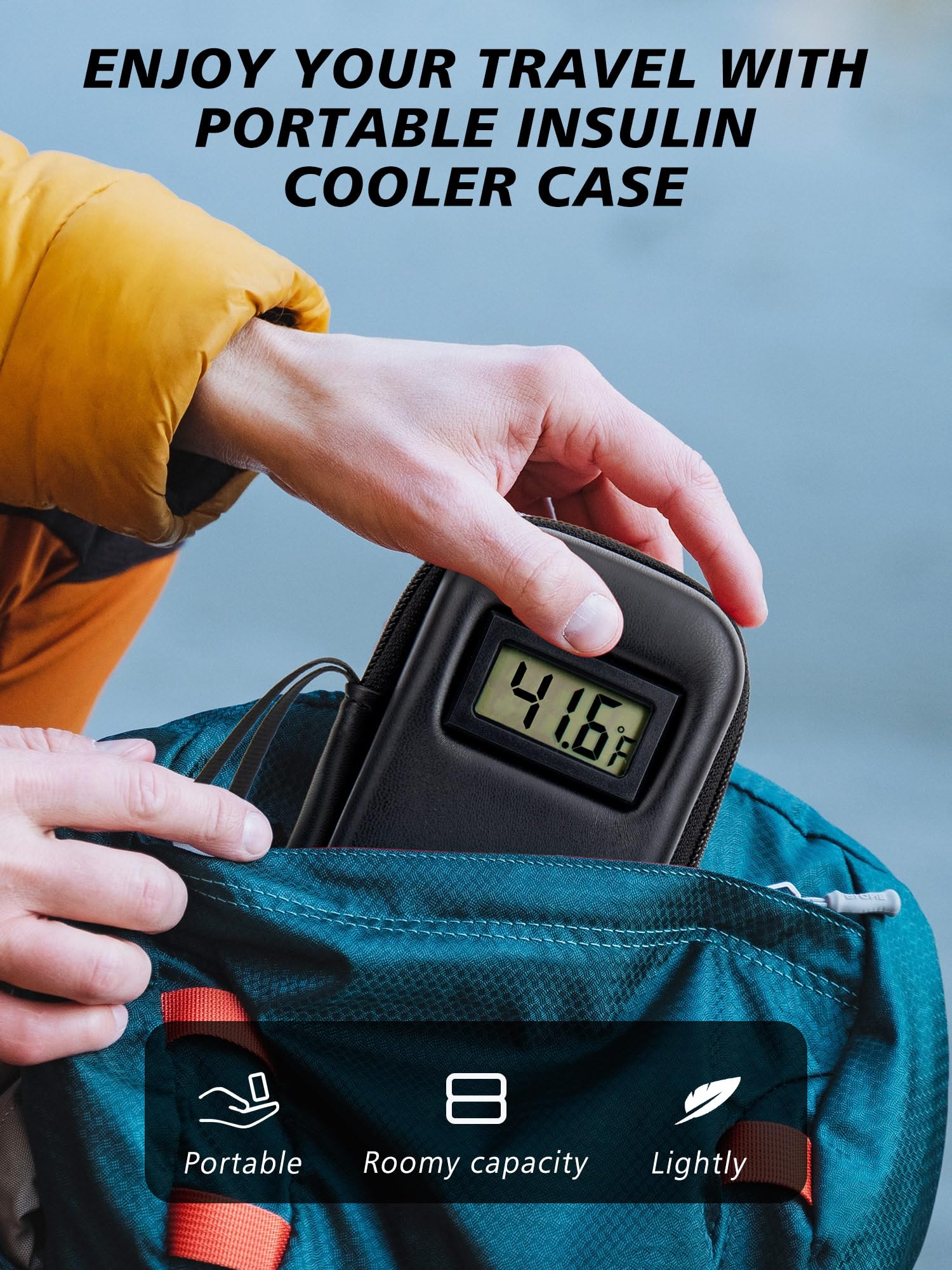 YOUSHARES insulin cooler case travel setup ready for daily use.
