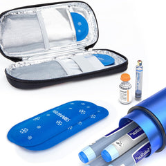 YOUSHARES insulin cooler travel case with compact cooling packs.