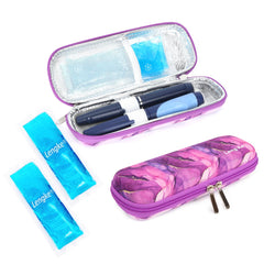 YOUSHARES insulin cooler travel case exterior view, compact and lightweight for easy carrying.