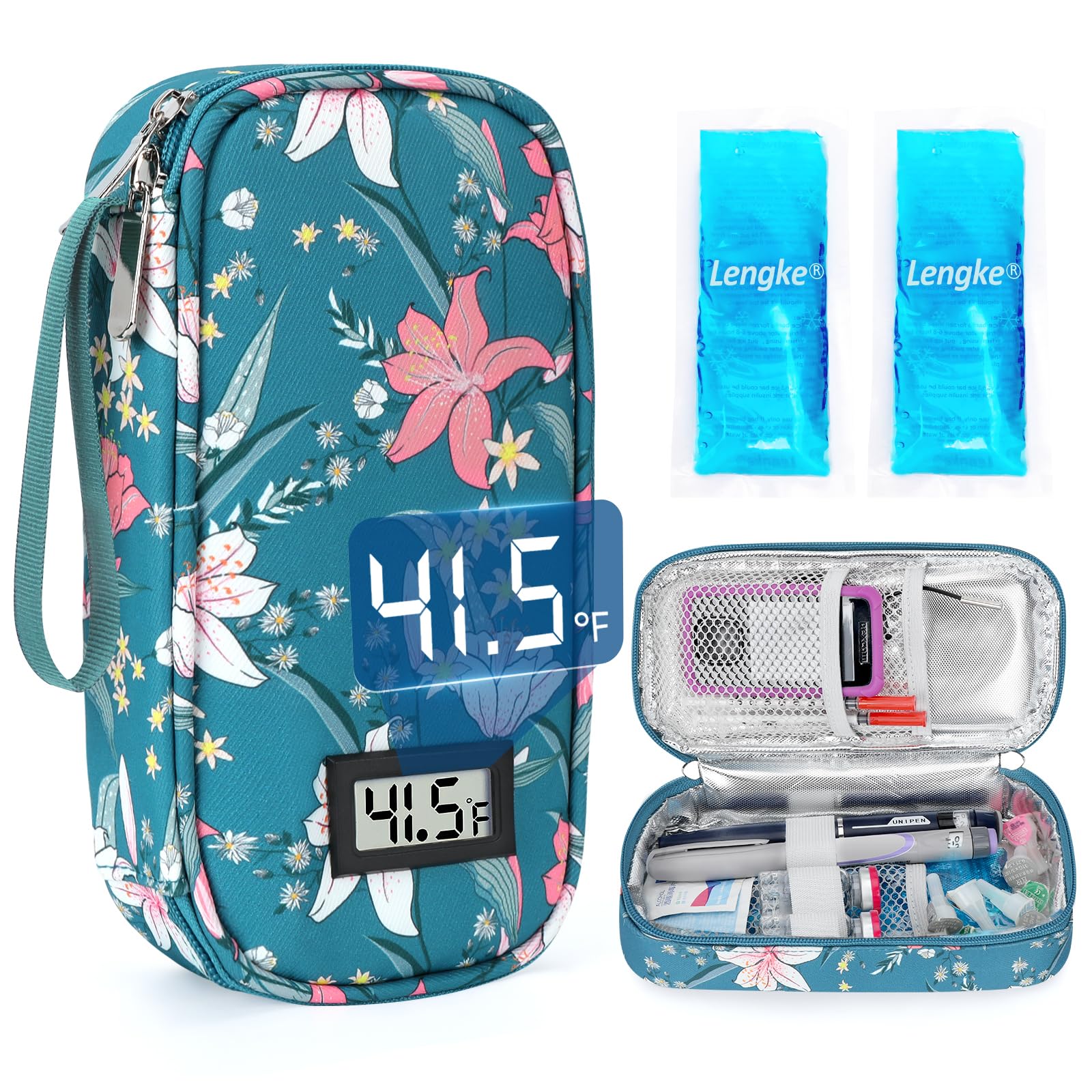 YOUSHARES insulin cooler case exterior view shows sturdy Oxford fabric for travel.