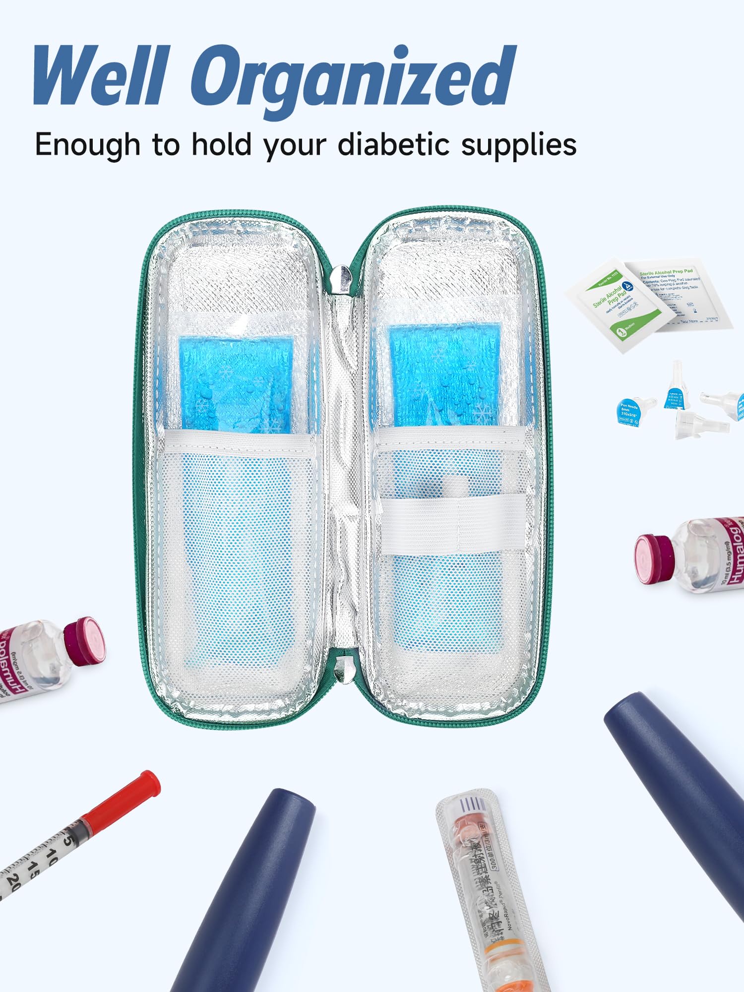 YOUSHARES case with ice packs illustrating cooling performance.