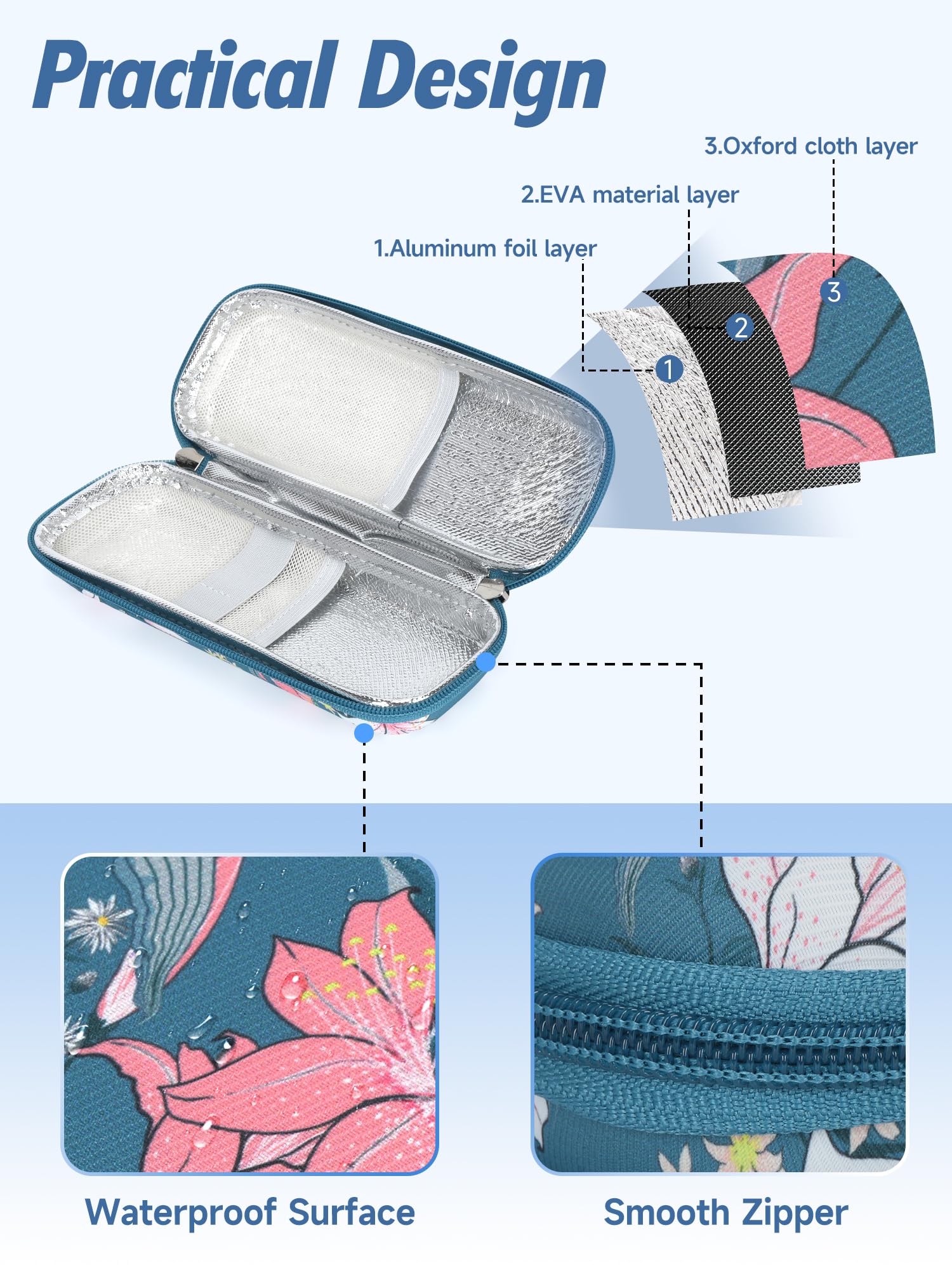 YOUSHARES insulin-pen-storage-layout keeps items organized inside the case.
