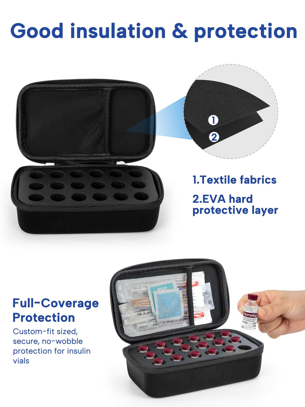 Compact dimensions save fridge space while keeping vials accessible.