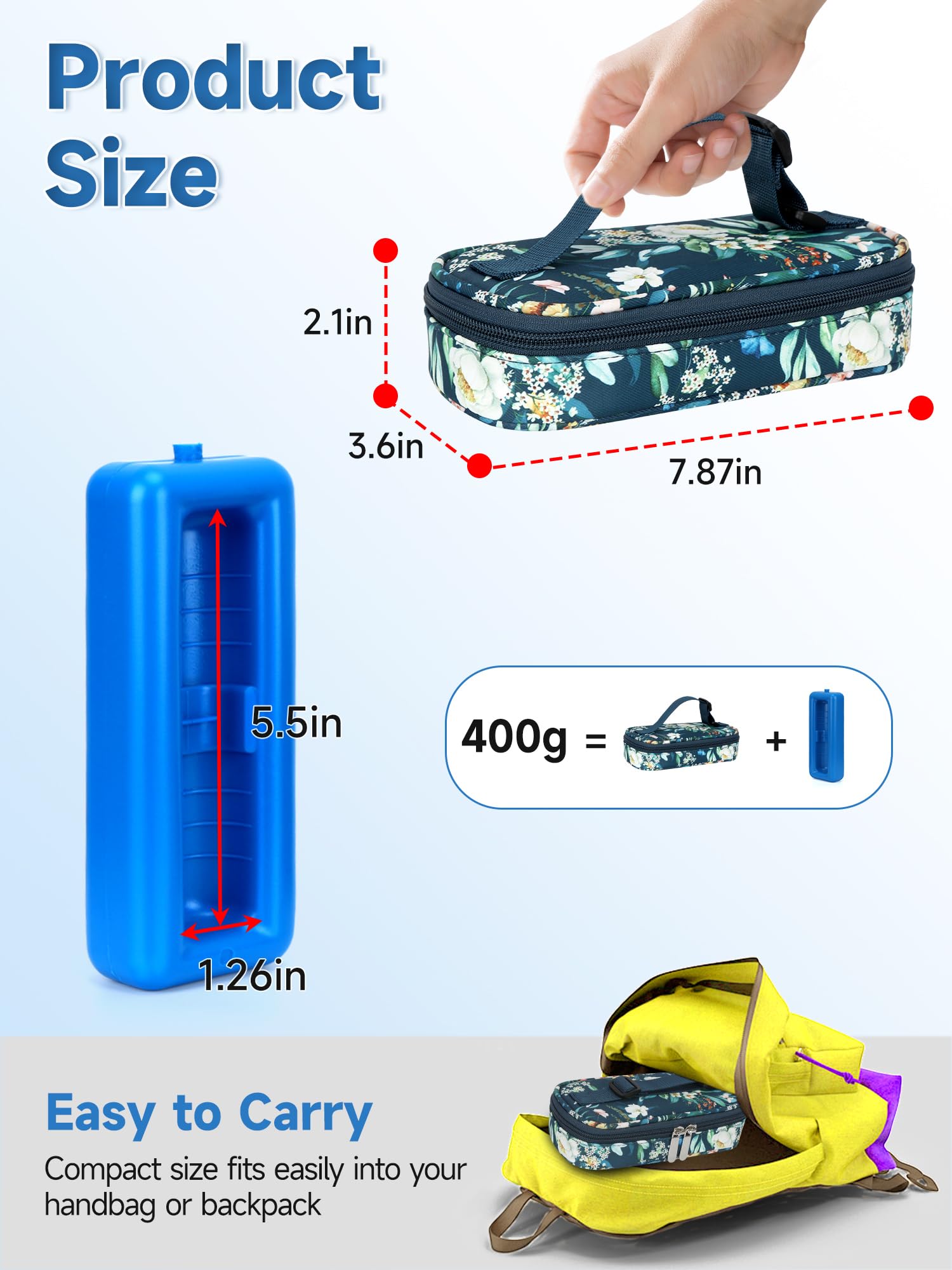 YOUSHARES mesh pockets hold syringes and accessories for quick access.
