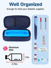 YOUSHARES insulin vials cooler mesh pocket stores syringes and pads securely.