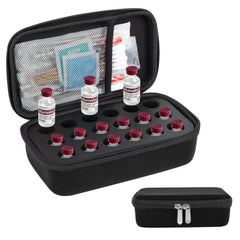 YOUSHARES insulin vials fridge organizer with 18 slots keeps bottles neatly organized in the fridge.