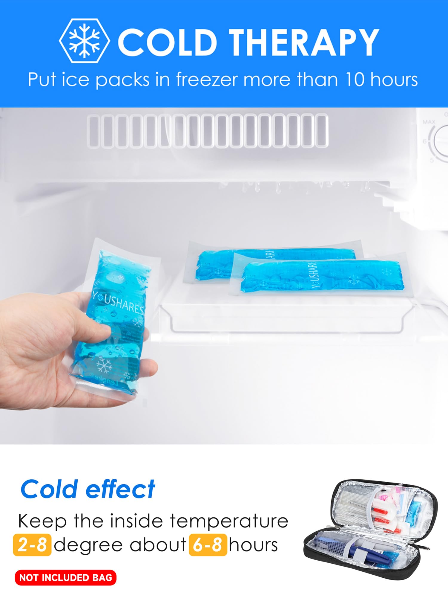 YOUSHARES paquetes-hielo-insulina-portátil para viajes seguros.