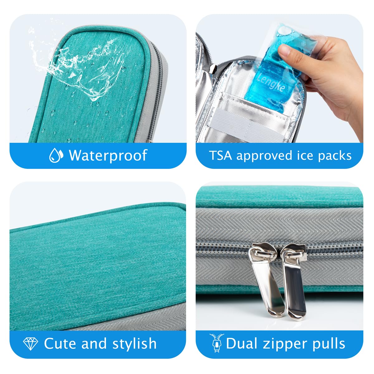 YOUSHARES pen insulina en compartimento, protección y accesibilidad.