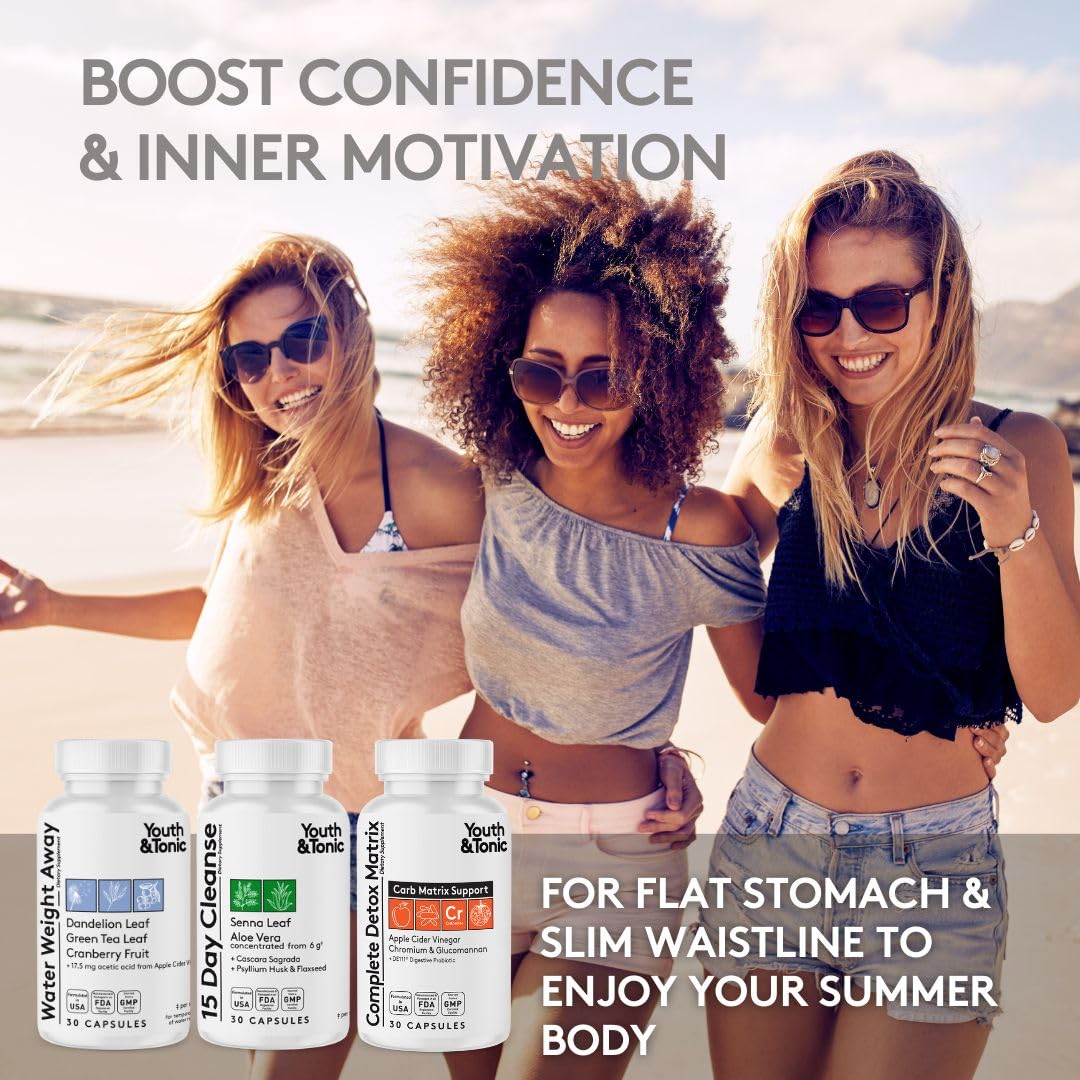 Youth & Tonic ACV 500 mg detox blend with supporting ingredients