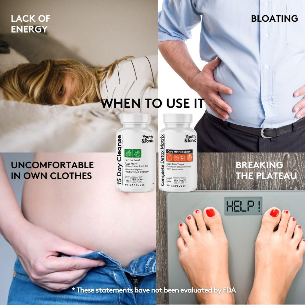 Youth & Tonic colon cleanse capsules for flatter stomach