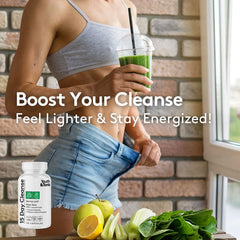 Youth & Tonic Jumpstart Cleanse capsules in hand highlight daily convenience.