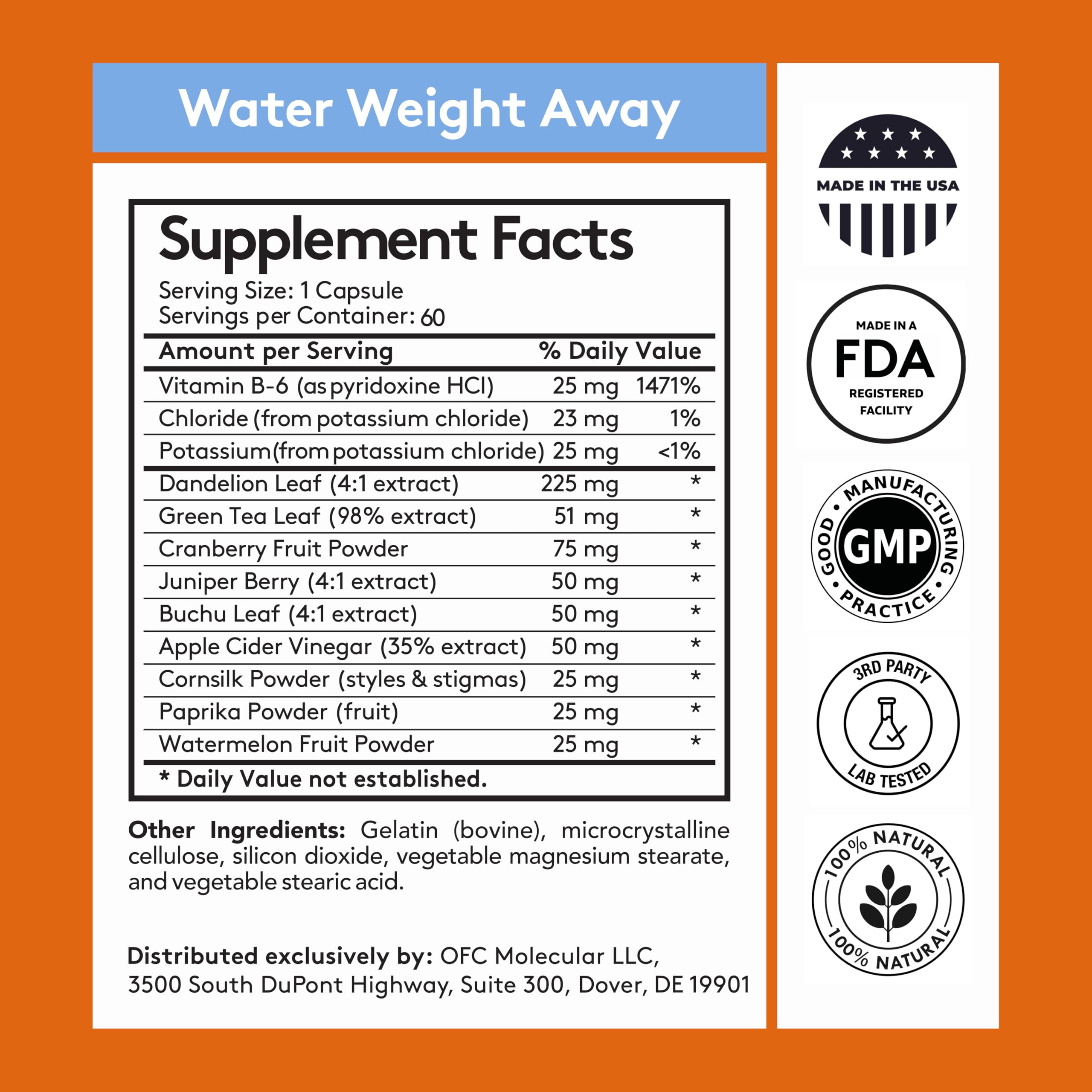 Youth & Tonic Water Weight Away pills on table convey daily wellness routine.