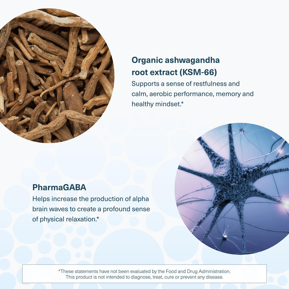 Youtheory Ashwagandha + GABA GMP facility seal signals quality manufacturing