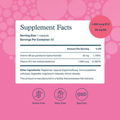 Youtheory B12B6 capsules ready for daily metabolism and energy.