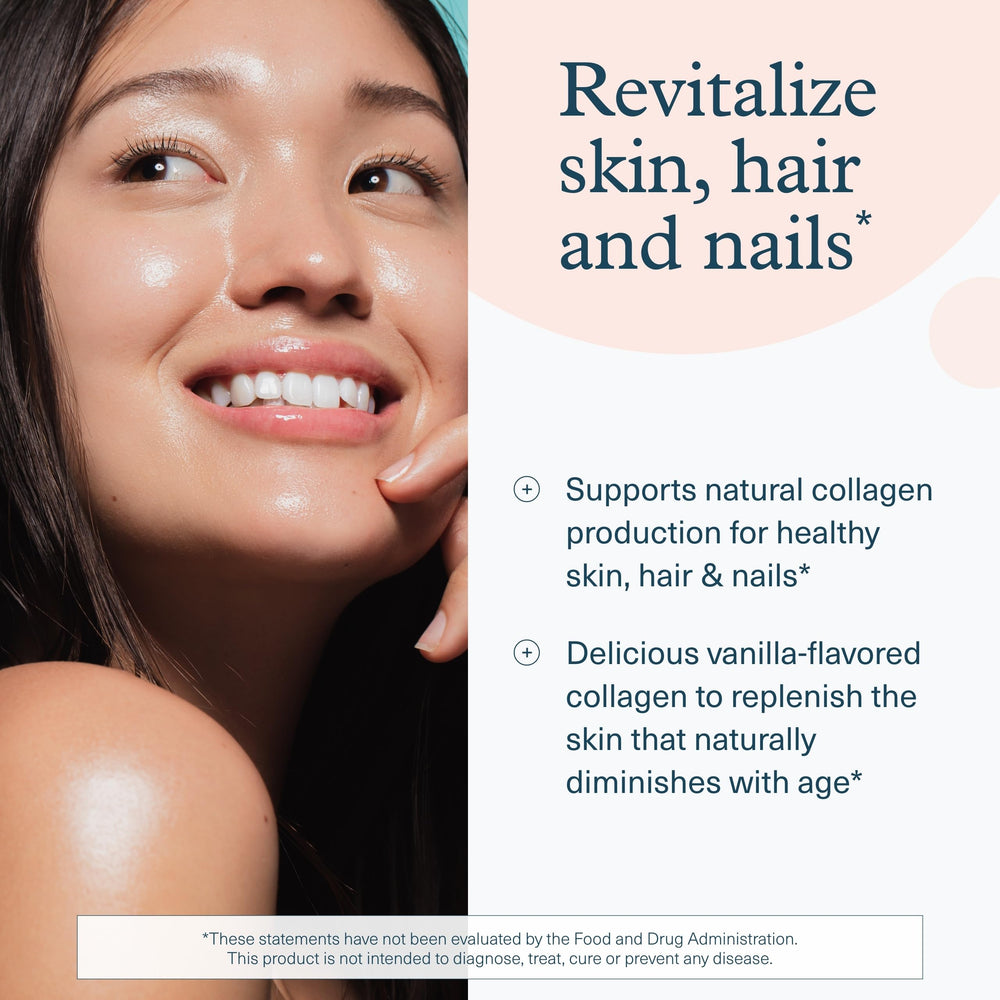 Close-up of hydrolyzed collagen label indicates easy absorption in drinks