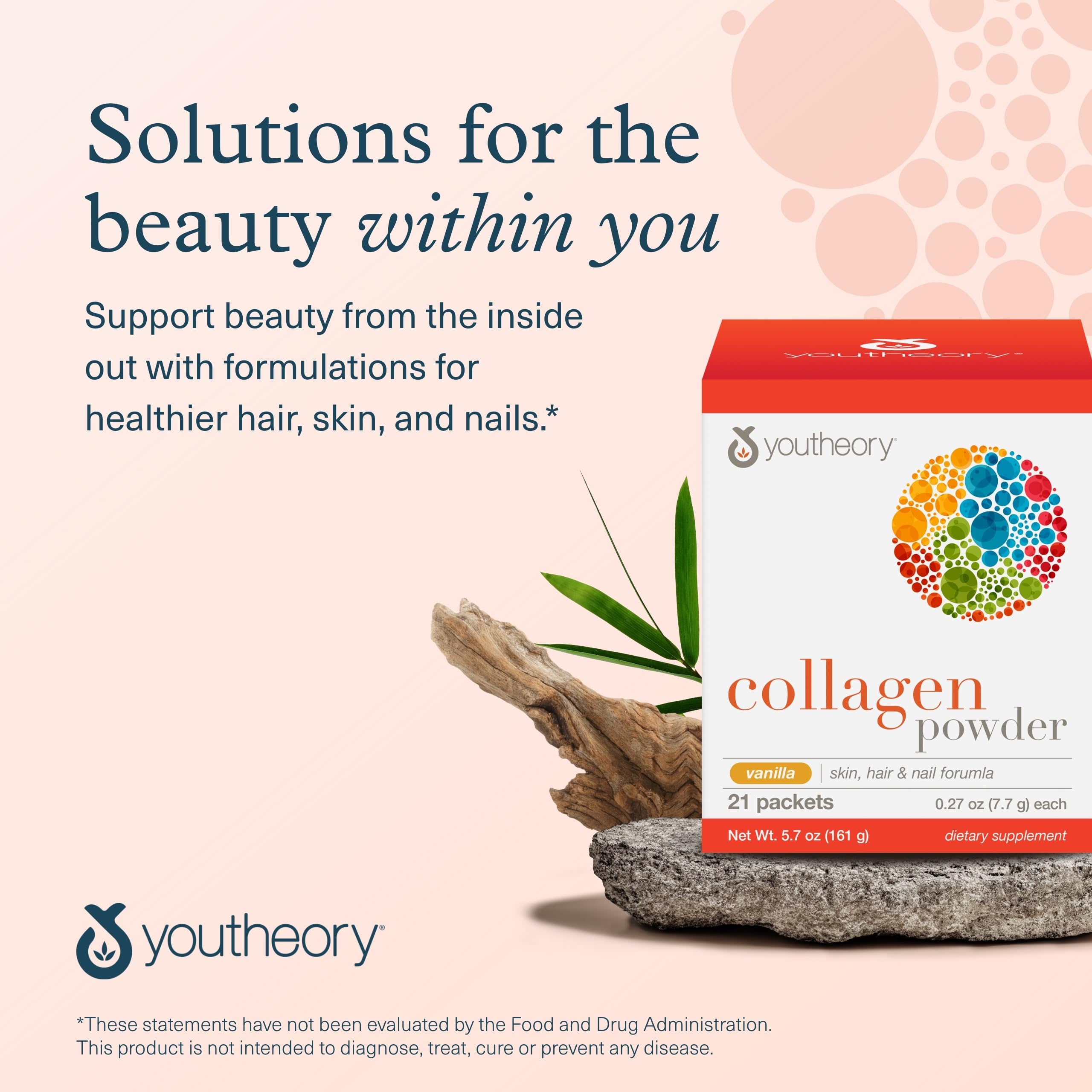 Close-up of Youtheory collagen powder vanilla bottle