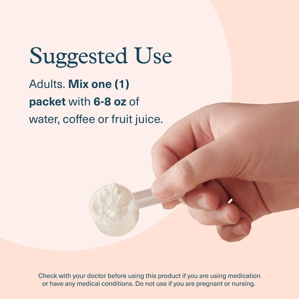 Nutrition facts label for Youtheory collagen powder vanilla