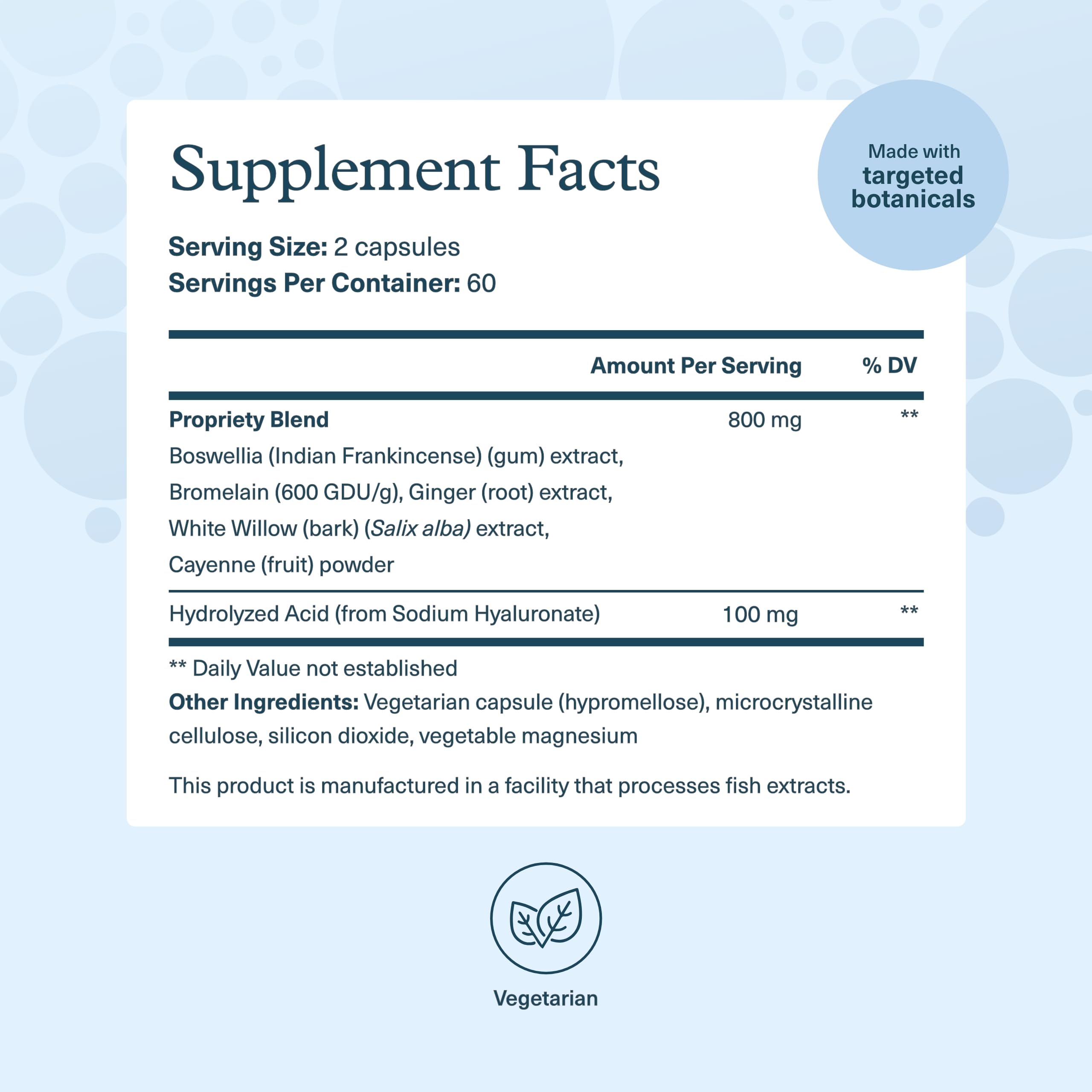 Youtheory Hyaluronic Acid Advanced capsules pour indicating convenient daily intake.