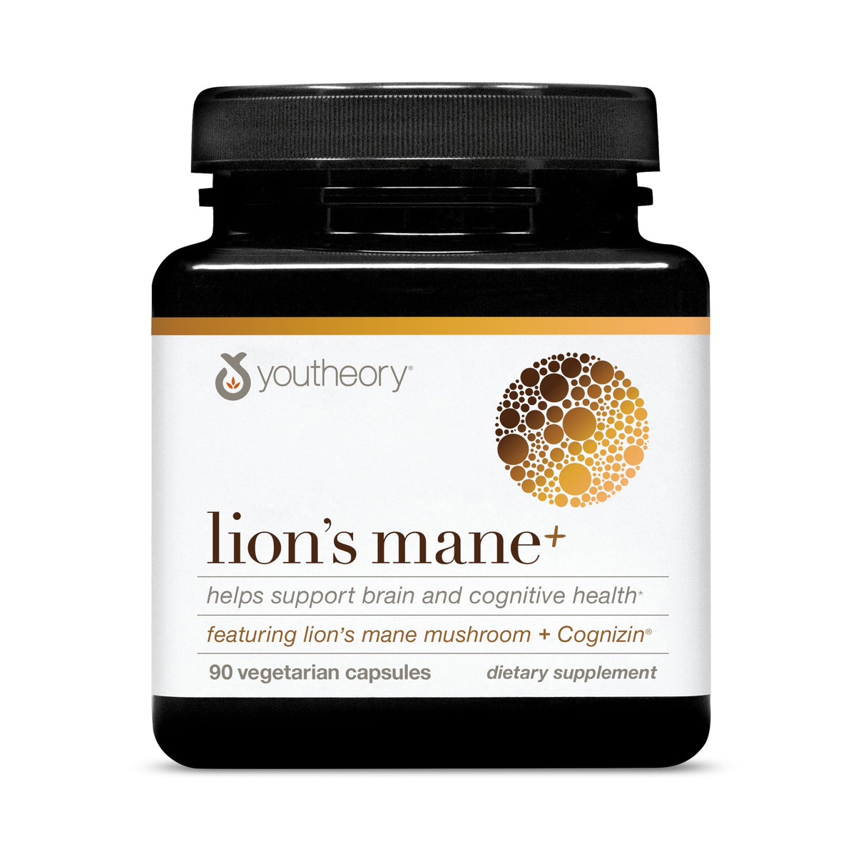 Youtheory Lion’s Mane+ bottle for daily cognitive support.