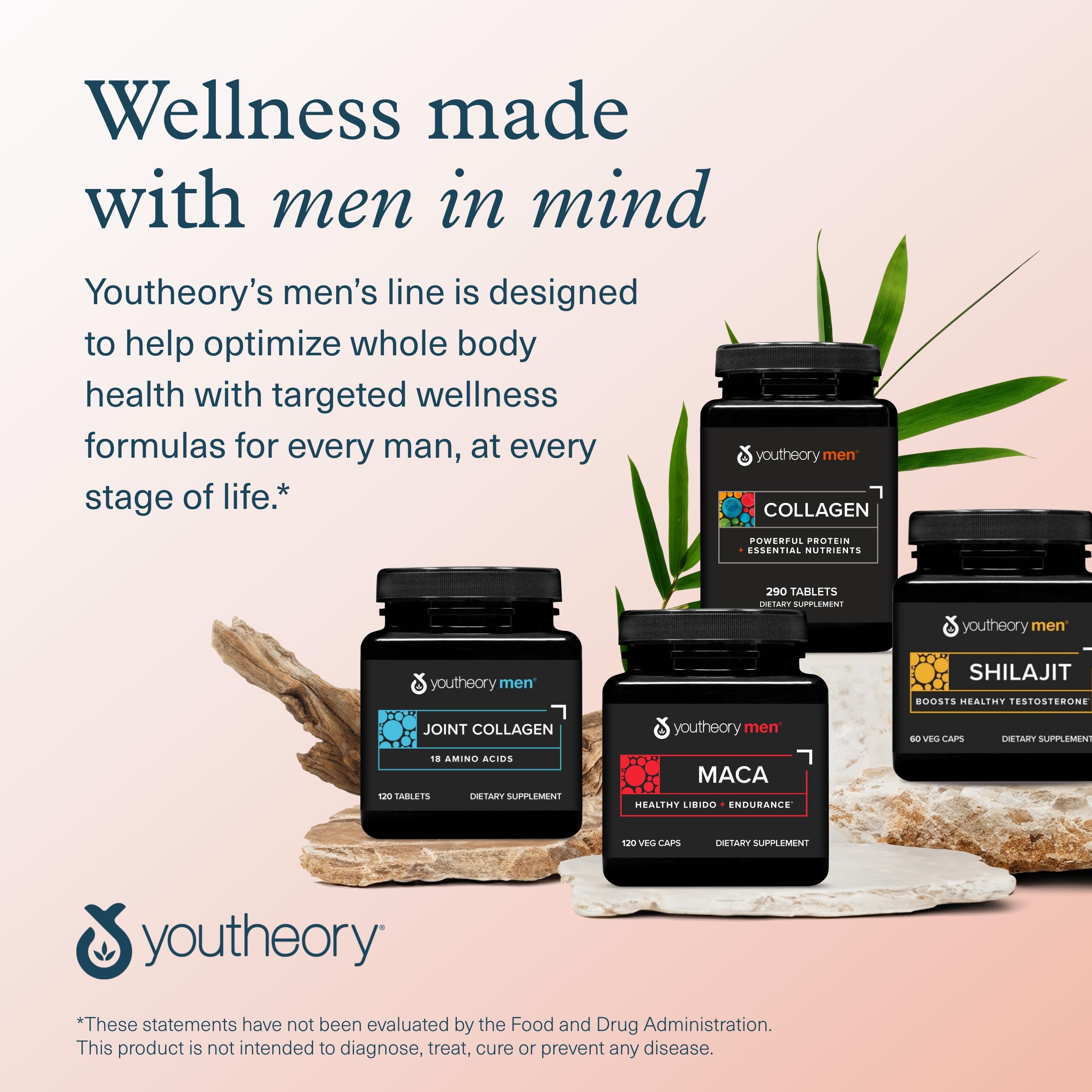 Youtheory collagen visual for hair and nails support in daily routine.