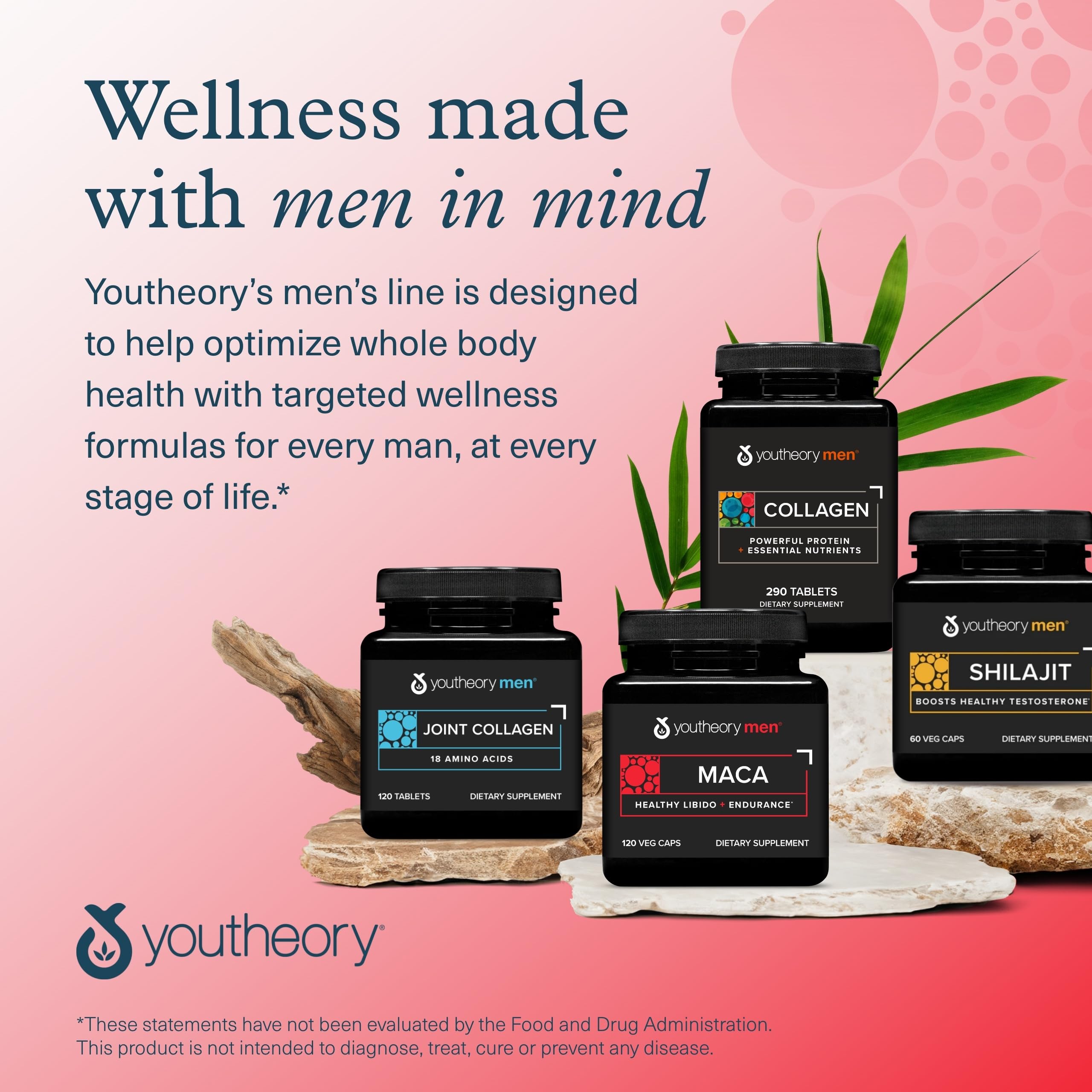 Youtheory Men's Maca open-bottle highlights convenient access to daily use