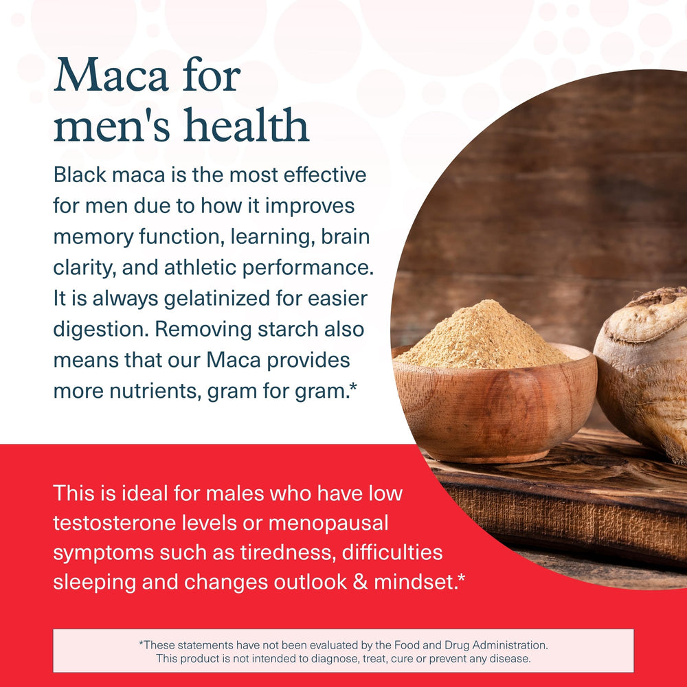 Youtheory Men's Maca vegan symbol shows plant-based nutrition for daily wellness
