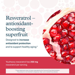 Youtheory Resveratrol Advanced Antioxidant Formula superfruit blend image evokes natural sources.