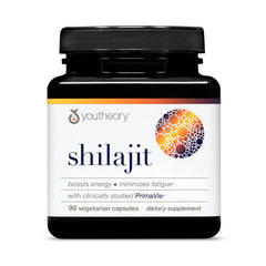 Youtheory Shilajit Advanced bottle front view, pure Himalayan superfood for daily wellness