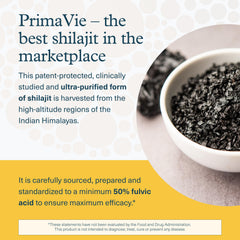Youtheory PrimaVie Shilajit serving scoop beside capsules.