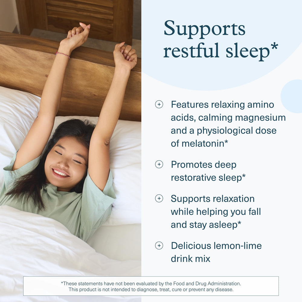 Youtheory Sleep Nighttime Powder dissolving in water for easy bedtime use.
