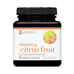 Youtheory Slimming Citrus Fruit bottle shown for daily vegan wellness.