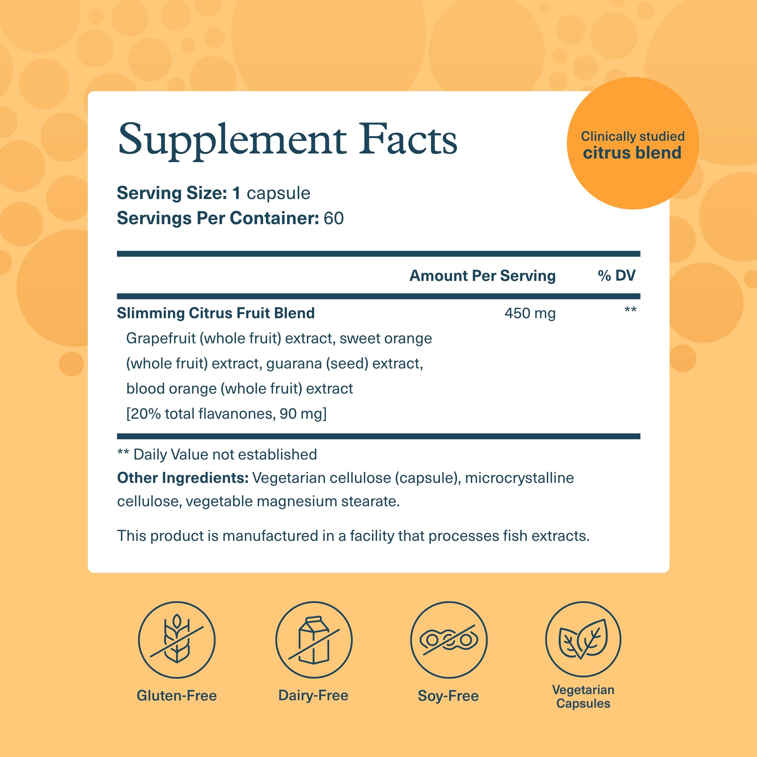 Close-up of Youtheory Slimming Citrus Fruit capsules for daily use.